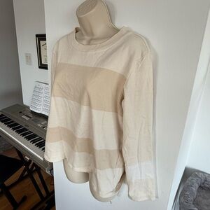 Levi's Cream and Tan Striped Sweater